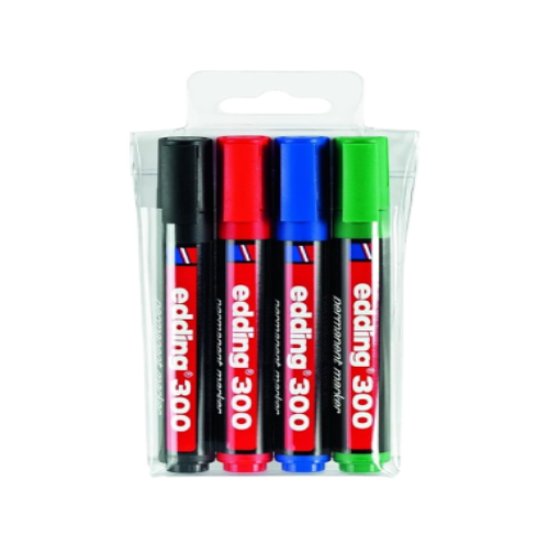 edding 300 permanent marker set of 4